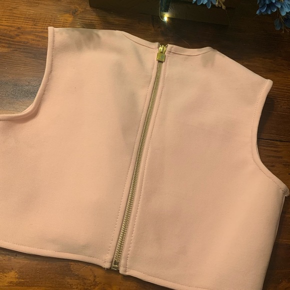 Y2k 💕Barbie pink crop top with vintage gold rhinestone decoration - Picture 4 of 6